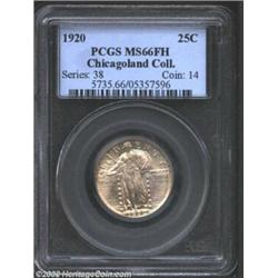 1920 25C MS66 Full Head PCGS. A bold striking that leaves no highpoint detail with less than excelle