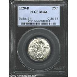 1920-D 25C MS66 PCGS. Impressively well struck for the type, this richly frosted Gem is just shy of.