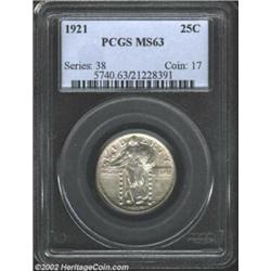 1921 25C MS63 PCGS. Only 1.9 million pieces were struck of this issue, making the 1921 Quarter popul