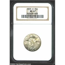 1923-S 25C MS67 NGC. This coin is an important Mint State survivor of an issue with a limited origin