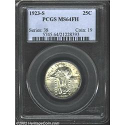 1923-S 25C MS64 Full Head PCGS. A sparkling example of this scarce, semi-key issue. The head of Libe