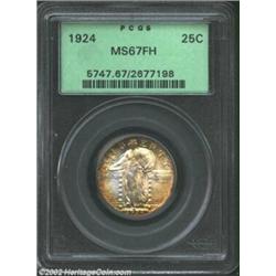 1924 25C MS67 Full Head PCGS. As a high (for the series) mintage issue from the Philadelphia Mint, o