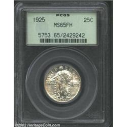 1925 25C MS65 Full Head PCGS. This coin possesses sharp detail on both the head and the shield, and.