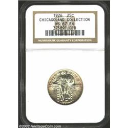 1926 25C MS67 Full Head NGC. The term "blazing luster" if a perfect fit for this impeccably preserve