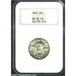 1927 25C MS65 Full Head NGC. A very attractive example of this fully struck and lustrous Standing Li