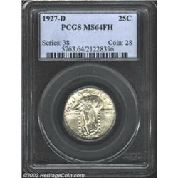 1927-D 25C MS64 Full Head PCGS. An untoned example of this low mintage issue and strongly struck on.