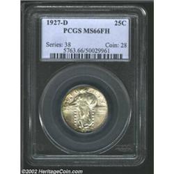 1927-D 25C MS66 Full Head PCGS. Only 976,000 pieces were produced of the 1927-D, and Cline has estim