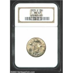 1929-S 25C MS67 NGC. A glowing Superb Gem, the richly frosted surfaces are overlaid in mottled champ