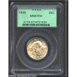 1930 25C MS67 Full Head PCGS. One of several gorgeous 1930 Standing Liberty Quarters in this sale, t