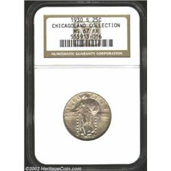 1930-S 25C MS67 Full Head NGC. One of two incredibly preserved, Full Head examples of this final yea