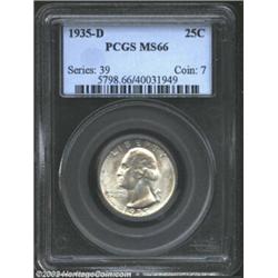 1935-D 25C MS66 PCGS. Very frosty and well struck, this coin is a premium grade example of this date