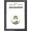 1936-D 25C MS63 ANACS. Clean surfaces with smooth, satiny luster and a soft white appearance. A scar