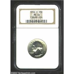 1936-S 25C MS66 NGC. A lightly toned and well struck Gem that has a well preserved obverse and a see