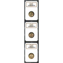 1941-S 25C MS67 NGC; 1946-S MS66 NGC; and 1951-S MS67 NGC, all three being impeccable, frosty exampl