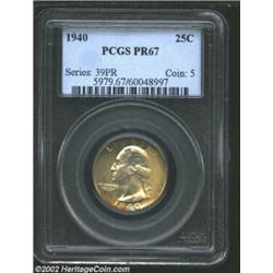 1940 25C PR67 PCGS. The borders have rich copper-gold patina, with the remainder of the coin bathed.