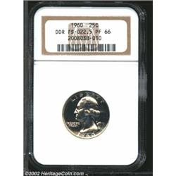 1960 25C PR66 NGC. DDR FS-022.5 A fully brilliant example of the Washington Quarter type in Proof. I