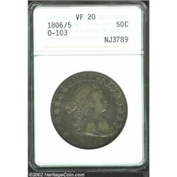 1806/5 50C VF20 ANACS. O-103, R.2. Rich dove-gray patina overlays both sides with some medium intens