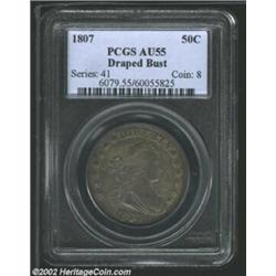 1807 50C Draped Bust AU55 PCGS. O-103a, R.3. Overton includes the Condition Census for O-103a with t