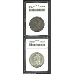 1810 50C AU50 ANACS, O-107, R.3, bright and untoned with significant portions of remaining luster; a