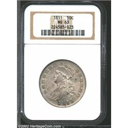 1811 50C Small 8 MS63 NGC. O-108, R.2. The strike is somewhat sharper over the central devices, but.