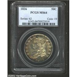 1826 50C MS64 PCGS. O-117a, R.2. At the MS64 level this is a mid-Condition Census example with the C