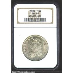 1826 50C MS66 NGC. O-105, R.3. This coin must be the finest 1826 O-105 Half Dollar extant. Overton's