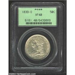 1839-O 50C XF40 PCGS. The strike on this difficult New Orleans issue is quite bold, especially when.