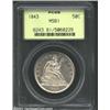 Image 1 : 1843 50C MS61 PCGS. Although not of a low mintage, this issue is conditionally rare in Mint State. S