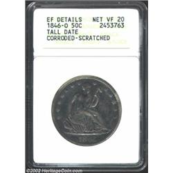 1846-O 50C Tall Date--Corroded, Scratched--ANACS. XF Details, Net VF20. This rare variety is listed.