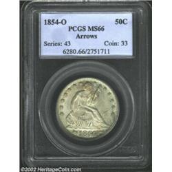 1854-O 50C Arrows MS66 PCGS. One would be hard pressed to find a more attractive representative of t