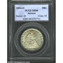 1854-O 50C Arrows MS66 PCGS. One would be hard pressed to find a more attractive representative of t