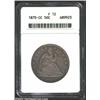 1870-CC 50C Fine 12 ANACS. Rich lavender-gray patina. Much of LI and TY in LIBERTY can be discerned,