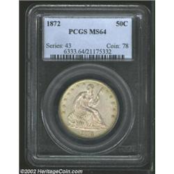 1872 50C MS64 PCGS. Formerly offered as lot 6845 in our 2002 September Long Beach Sale, where it was