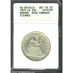 1873-CC 50C Arrows--Edge Damaged, Cleaned--ANACS. AU Details, Net VF35. The damaged edge appears to.