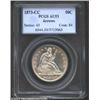 Image 1 : 1873-CC 50C Arrows AU55 PCGS. Large Mintmark. WB-103. This coin has a refreshingly original "look.".