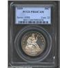 Image 1 : 1859 50C PR64 Cameo PCGS. Dappled orange-tan shadings adorn the peripheries with some hazy silver-gr