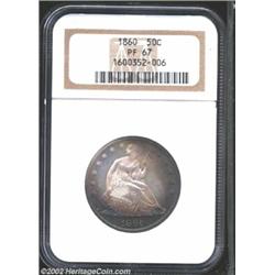 1860 50C PR67 NGC. Formerly sold as lot 6204 in our 2001 Atlanta Sale, where it was described as,  T