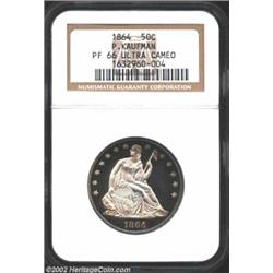 1864 50C PR66 Deep Cameo NGC. Ex: P. Kaufman. In the 1993 book The Complete Guide to Liberty Seated.