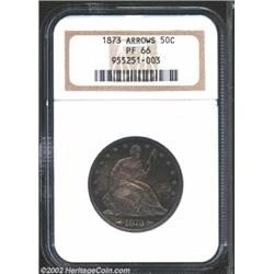 1873 50C Arrows PR66 NGC. Formerly sold as lot 6216 in our 2001 Atlanta Sale, where it was described