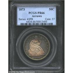 1873 50C Arrows PR66 PCGS. This lot represents an important bidding opportunity for the first-year t