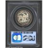 Image 2 : 1874 50C Arrows PR64 Cameo PCGS. Thin rings of cobalt-blue and reddish-russet patination encircle bo