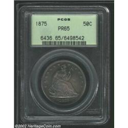 1875 50C PR65 PCGS. Originality is a hallmark of this richly toned and carefully preserved Gem. The.