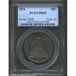 1876 50C PR65 PCGS. Business strike Halves of this date are known with both the Variety One and Vari