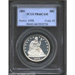 1881 50C PR66 Cameo PCGS. This coin was previously offered as lot 6227 in our 2001 Atlanta ANA Signa