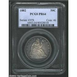 1882 50C PR64 PCGS. A razor-sharp near-Gem with details on the arrow feathers that are rarely if eve