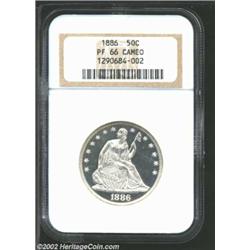 1886 50C PR66 Cameo NGC. The 1886 Half is a rare issue in both business strike and proof format with