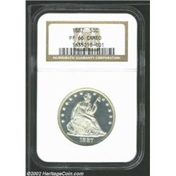 1887 50C PR66 Cameo NGC. Untoned save for the lightest blushes of golden iridescence at the denticle