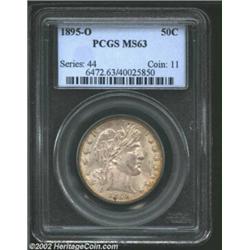 1895-O 50C MS63 PCGS. The dusky sea-green and lilac patina is both original and attractive. A sharpl