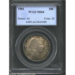 1901 50C MS64 PCGS. The boldly struck and lightly abraded dove-gray centers of this impressively pre