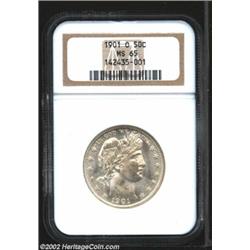 1901-O 50C MS65 NGC. Only 1.1 million pieces were struck of the 1901-O Barber Half. But that low min